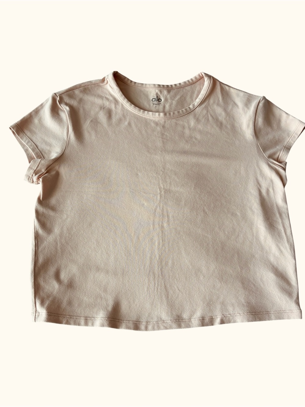 Alo Short Sleeve stretch baby Tee in Light pink